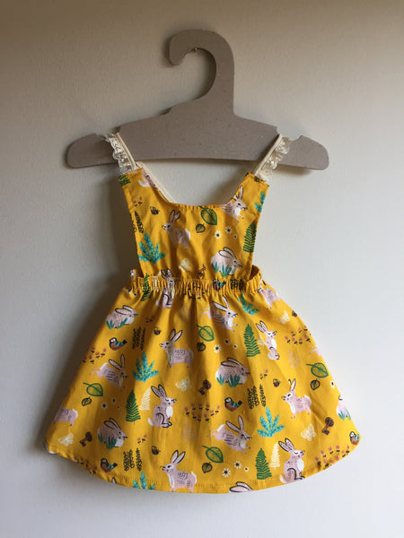 West End Dress- Yellow Bunny
