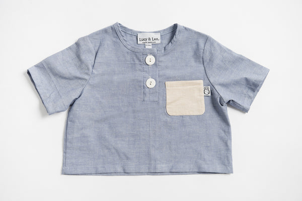 Henry Henley - chambray - Lucy & Leo - 2